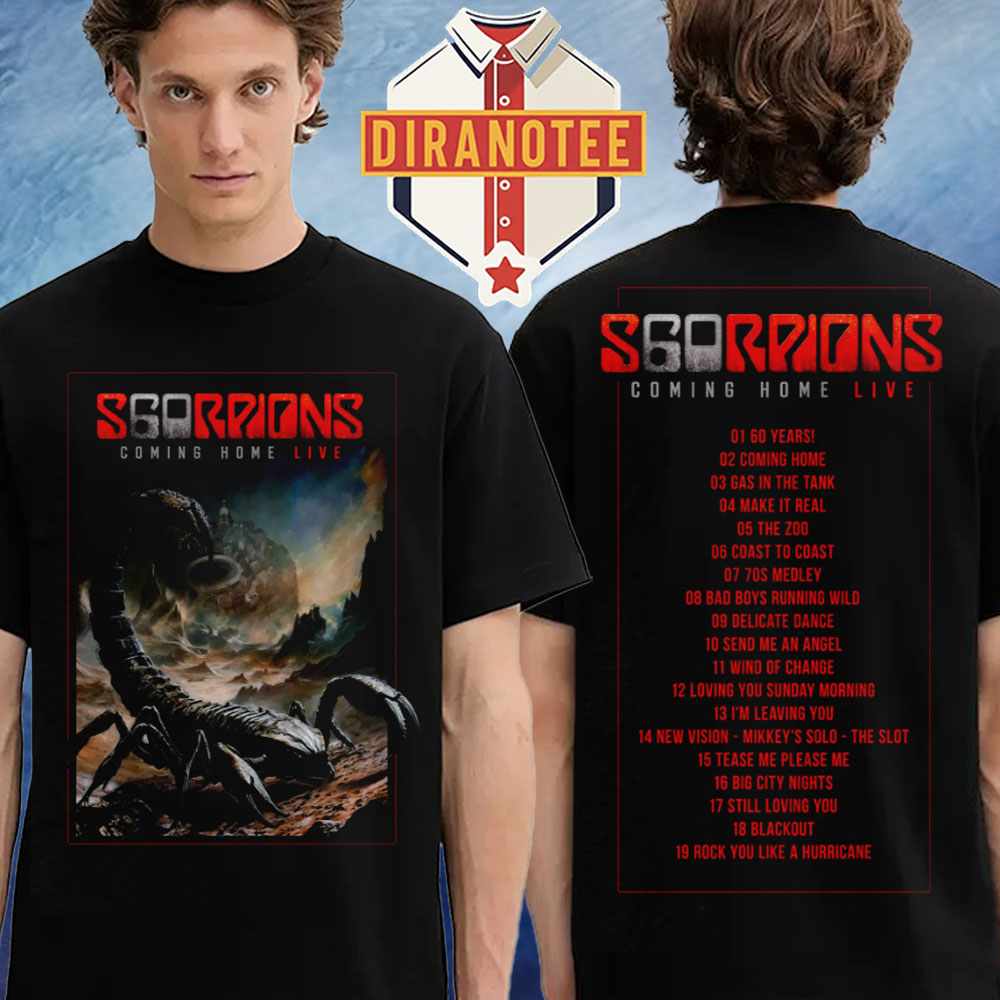 Scorpions Coming Home Live Cover 2025 List Merch Two Sided Unisex T-Shirt