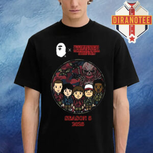Stranger Things Season 5 X Bape 2025 Chibi Characters Poster Unisex T-Shirt