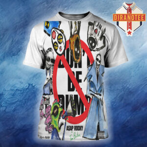 A$AP Rocky Unveils New Album Don’t Be Dumb Artwork by Tim Burton All Over Print Shirt