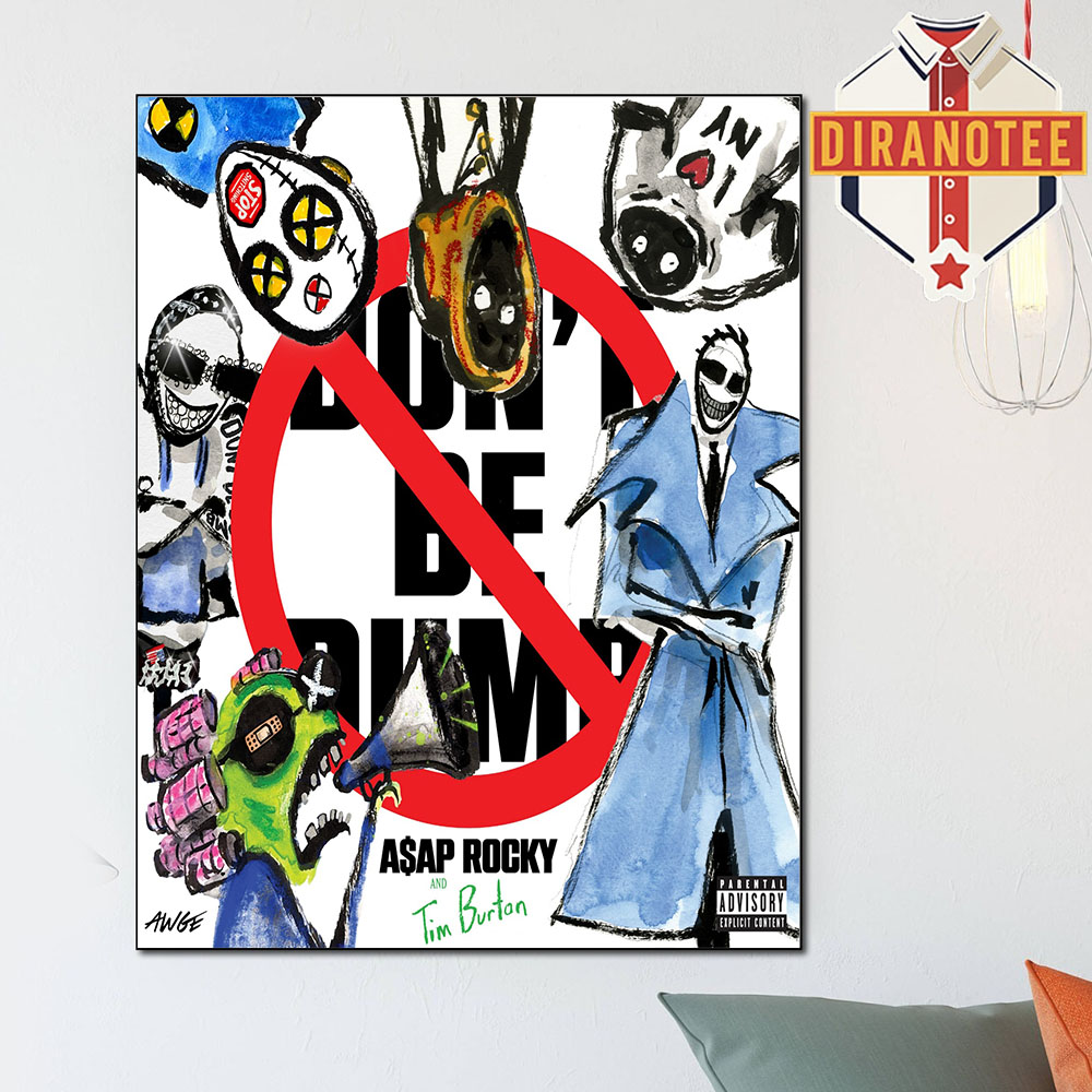A$AP Rocky Unveils New Album Don't Be Dumb Artwork by Tim Burton Home Decor Poster Canvas A$AP Rocky Unveils New Album Don't Be Dumb Artwork by Tim Burton Home Decor Poster Canvas
