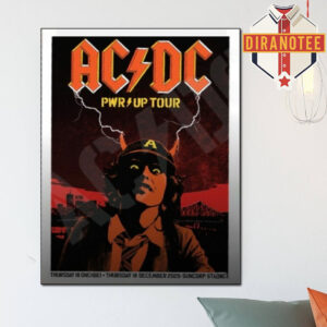 ACDC PWR Up 2025 Merch Poster In Brisbane Australia At Suncorp Stadium On Thursday December 18 2025 Home Decor Poster Canvas