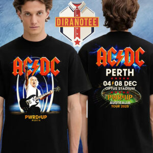 ACDC PWR Up Perth 2025 Venues Tee At Optus Stadium In Perth Australia On December 4-8 2025 Two Sided Unisex T-Shirt