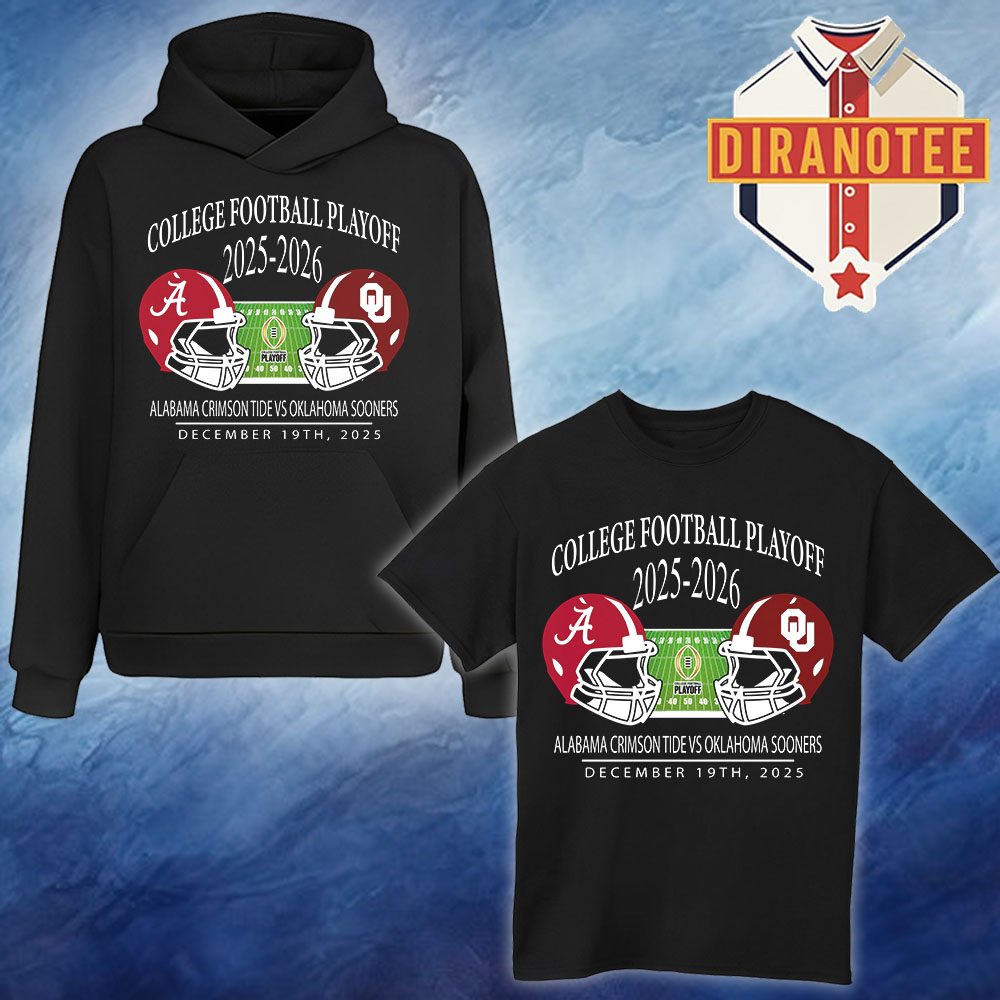Alabama Crimson Tide Vs Oklahoma Sooners 2025 2026 College Football Playoff Matchup Helmet At Oklahoma Memorial Stadium In Norman Oklahoma On December 19 2025 Unisex T-Shirt Hoodie Shirt Alabama Crimson Tide Vs Oklahoma Sooners 2025 2026 College Football Playoff Matchup Helmet At Oklahoma Memorial Stadium In Norman Oklahoma On December 19 2025 Unisex T-Shirt Hoodie Shirt
