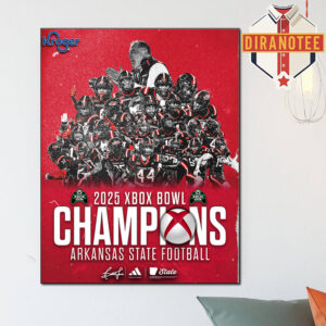 Arkansas State Red Wolves Football Are 2025 Xbox Bowl Champions Home Decor Poster Canvas