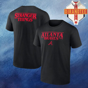 Atlanta Braves Stranger Things Logo Lockup MLB Two Sided Unisex T-Shirt