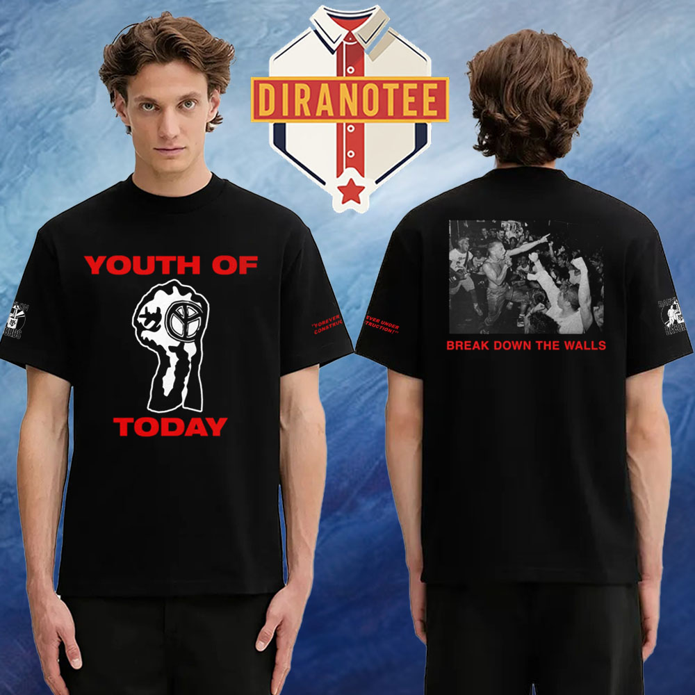Babylon X Youth Of Today Tee Break Down The Walls Two Sided Unisex T-Shirt Babylon X Youth Of Today Tee Break Down The Walls Two Sided Unisex T-Shirt