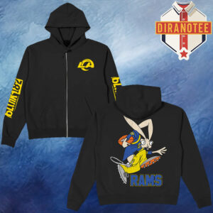 Blink 182 X LA Rams Wide Receiver Black Unisex Zip Hoodie