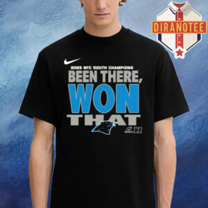 Carolina Panthers Nike 2025 NFC South Division Champions Locker Room Trophy Collection Been There Won That Unisex T-Shirt