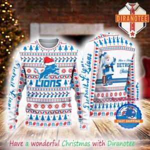 Detroit Lions Christmas 2025 Bobble Hat Ugly Sweater