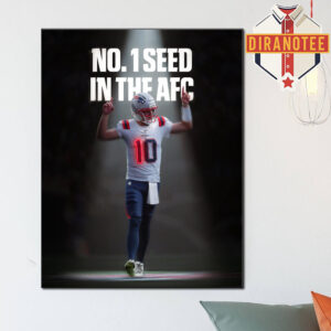 Drake Maye New England Patriots No 1 Seed In The AFC NFL Home Decor Poster Canvas