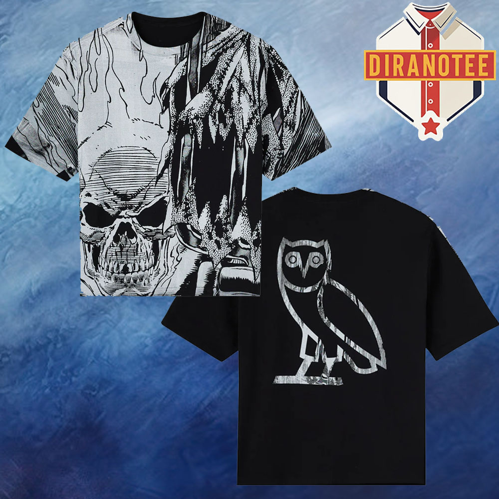 Drake OVO X Marvel Ghost Rider Splash Page All Over Print Shirt Drake OVO X Marvel Ghost Rider Splash Page All Over Print Shirt