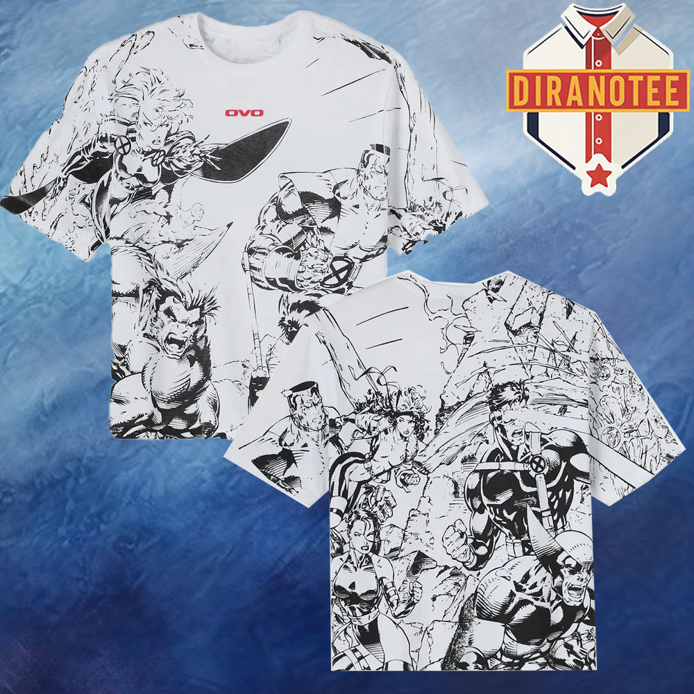 Drake OVO X Marvel X-Men Splash Page All Over Print Shirt Drake OVO X Marvel X-Men Splash Page All Over Print Shirt