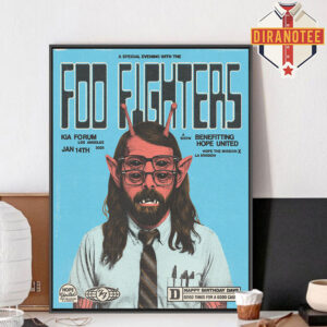 Foo Fighters Los Angeles 2026 Event Poster At KIA Forum In Los Angeles On January 14th 2026 A Show Benefitting Hope United Home Decor Poster Canvas