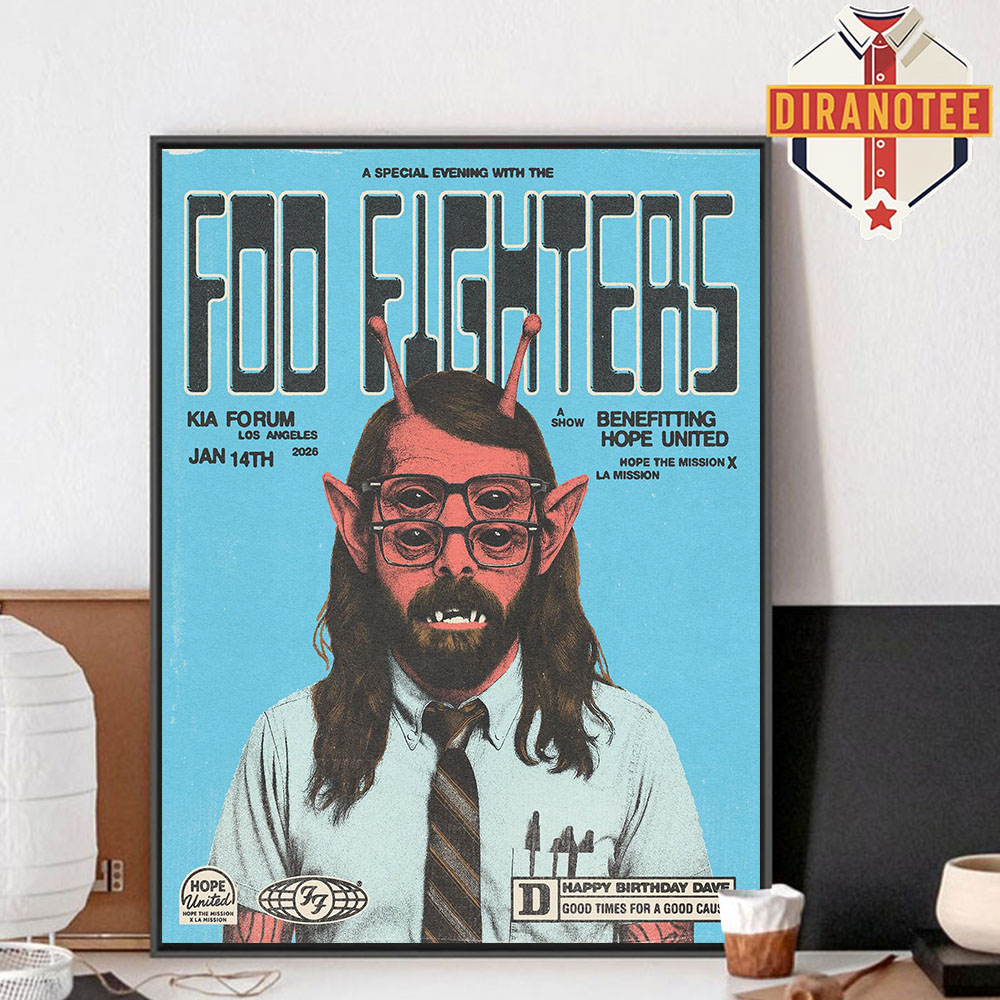 Foo Fighters Los Angeles 2026 Event Poster At KIA Forum In Los Angeles On January 14th 2026 A Show Benefitting Hope United Home Decor Poster Canvas Foo Fighters Los Angeles 2026 Event Poster At KIA Forum In Los Angeles On January 14th 2026 A Show Benefitting Hope United Home Decor Poster Canvas