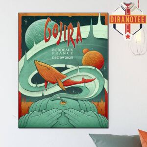 Gojira Bordeaux Tonight Poster At Arkéa Arena In Bordeaux France On December 9th 2025 Home Decor Poster Canvas