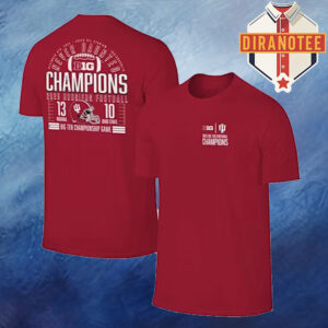 Indiana Hoosiers Crimson 2025 Big Ten Football Champions Never Daunted Unisex T-Shirt
