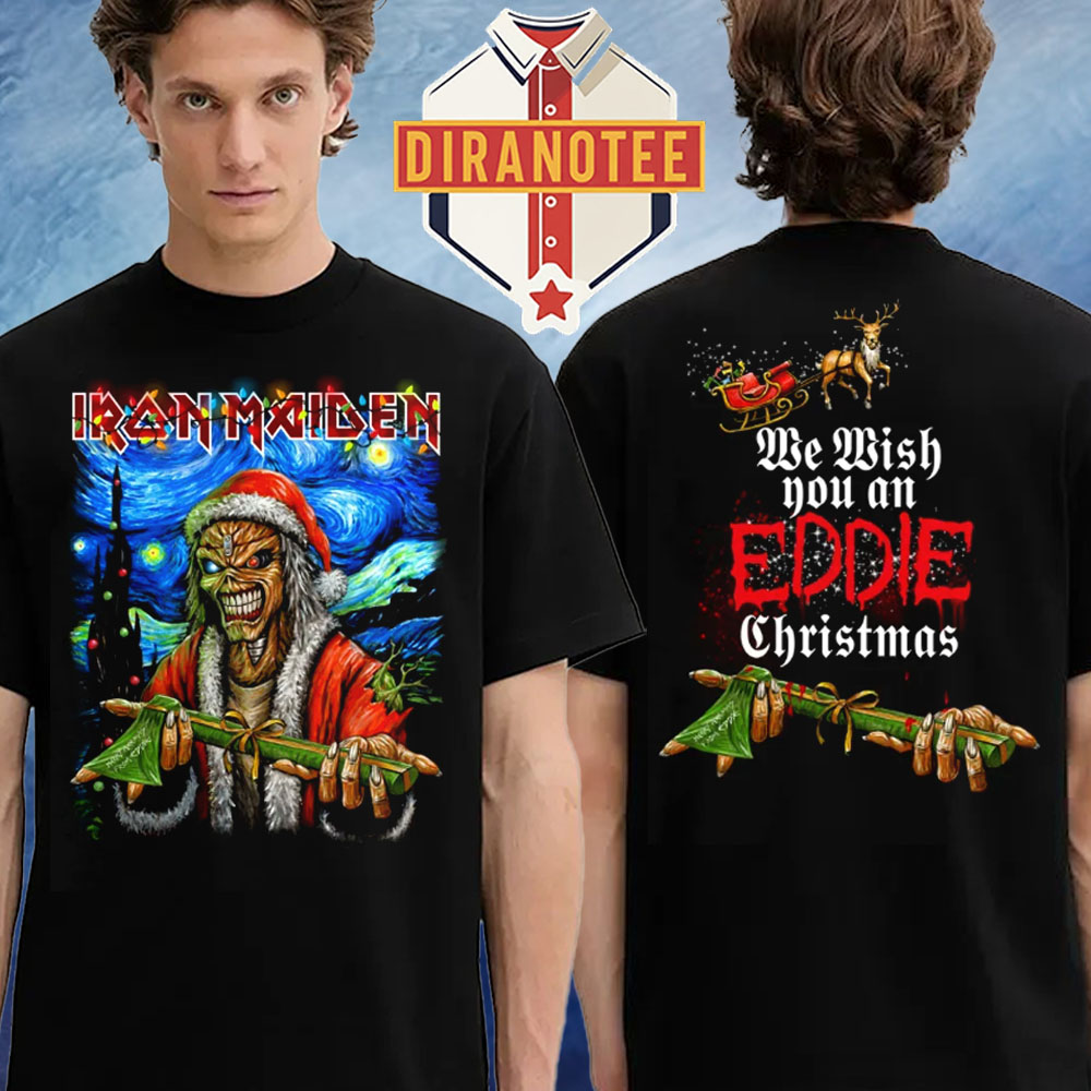 Iron Maiden Deadly Night Tee We Wish You An Eddie Christmas 2025 Two Sided Unisex T-Shirt Iron Maiden Deadly Night Tee We Wish You An Eddie Christmas 2025 Two Sided Unisex T-Shirt