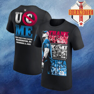 John Cena Thank You Cena Red White Blue WWE John Cena’s Final Match In Washington DC On December 13 2025 Two Sided Unisex T-Shirt
