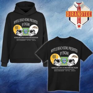 Kennesaw State Owls Football Vs Western Michigan Broncos Football Myrtle Beach Bowl Presented By Engine 2025 At Brooks Stadium In Conway South Carolina On December 19th 2025 Helmet Matchup Unisex T-Shirt Hoodie