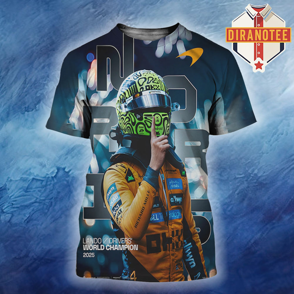 Lando Norris Official Poster 2025 World Drivers’ Championship Win All Over Print Shirt Lando Norris Official Poster 2025 World Drivers’ Championship Win All Over Print Shirt