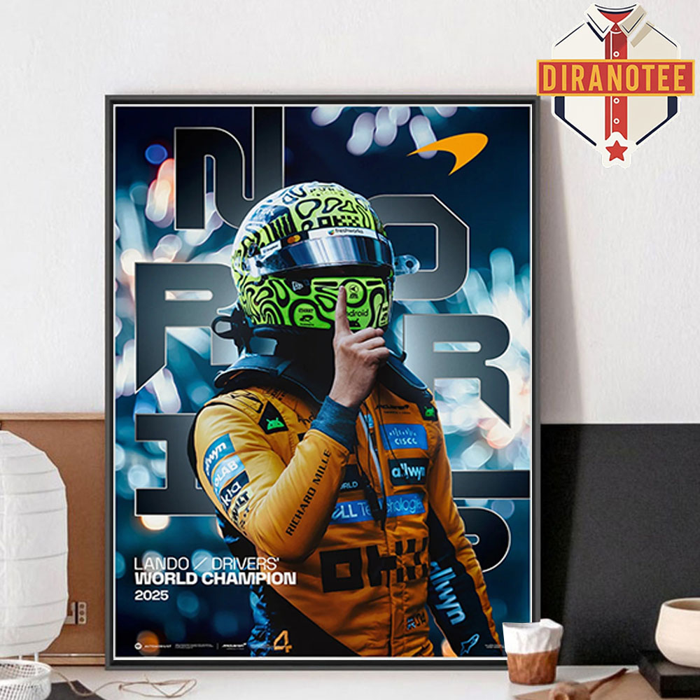 Lando Norris Official Poster 2025 World Drivers’ Championship Win Home Decor Poster Canvas Lando Norris Official Poster 2025 World Drivers’ Championship Win Home Decor Poster Canvas