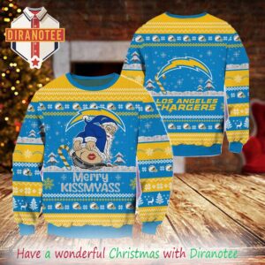 Los Angeles Chargers NFL 2025 Merrykissmyass Funny Santa Claus Xmas Ugly Christmas Sweater
