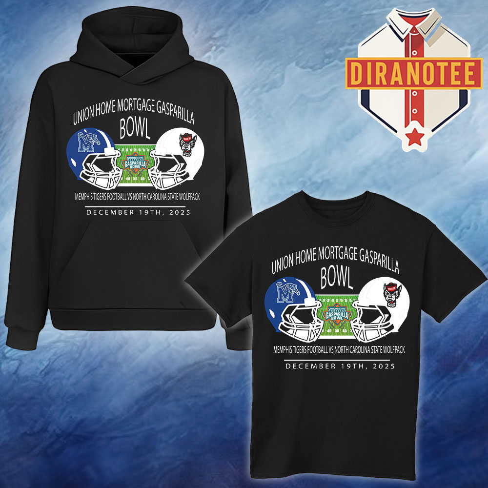 Memphis Tigers Football Vs NC State Wolfpack Football Union Home Mortgage Gasparilla Bowl 2025 At Raymond James Stadium In Tampa Florida On December 19 2025 Helmet Matchup Unisex T-Shirt Hoodie Sweater Memphis Tigers Football Vs NC State Wolfpack Football Union Home Mortgage Gasparilla Bowl 2025 At Raymond James Stadium In Tampa Florida On December 19 2025 Helmet Matchup Unisex T-Shirt Hoodie Sweater