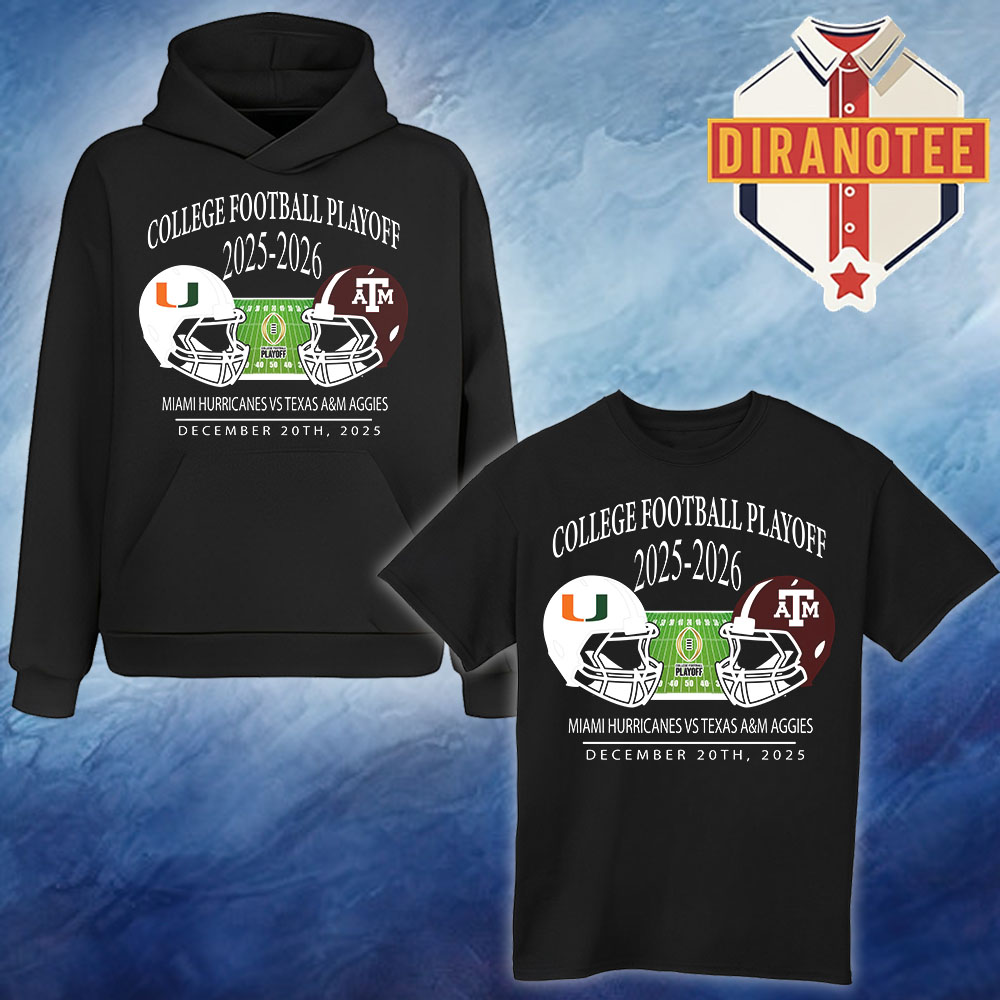 Miami Hurricanes Vs Texas A&M Aggies 2025 2026 College Football Playoff Matchup Helmet At Kyle Field In College Station Texas On December 20 2025 Unisex T-Shirt Hoodie Shirt Miami Hurricanes Vs Texas A&M Aggies 2025 2026 College Football Playoff Matchup Helmet At Kyle Field In College Station Texas On December 20 2025 Unisex T-Shirt Hoodie Shirt