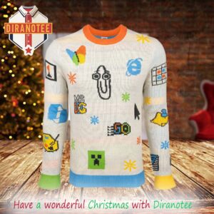 Microsoft 50th Anniversary Artifact The Clippy Assistant 2025 Christmas Ugly Sweater