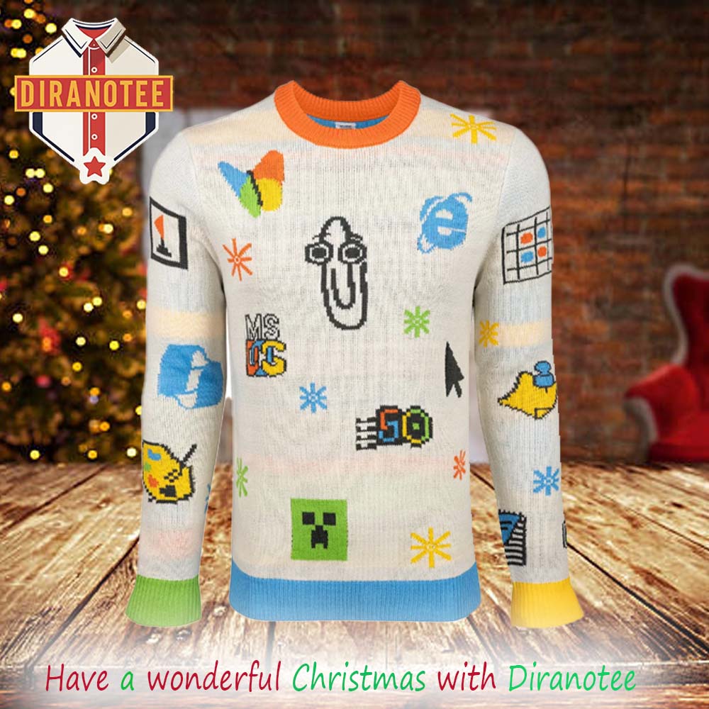 Microsoft 50th Anniversary Artifact The Clippy Assistant 2025 Christmas Ugly Sweater Microsoft 50th Anniversary Artifact The Clippy Assistant 2025 Christmas Ugly Sweater
