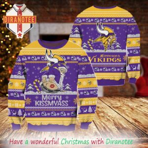 Minnesota Vikings NFL 2025 Merrykissmyass Funny Santa Claus Xmas Ugly Christmas Sweater