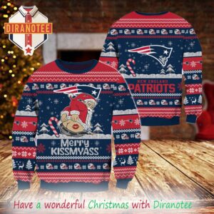 New England Patriots NFL 2025 Merrykissmyass Funny Santa Claus Xmas Ugly Christmas Sweater