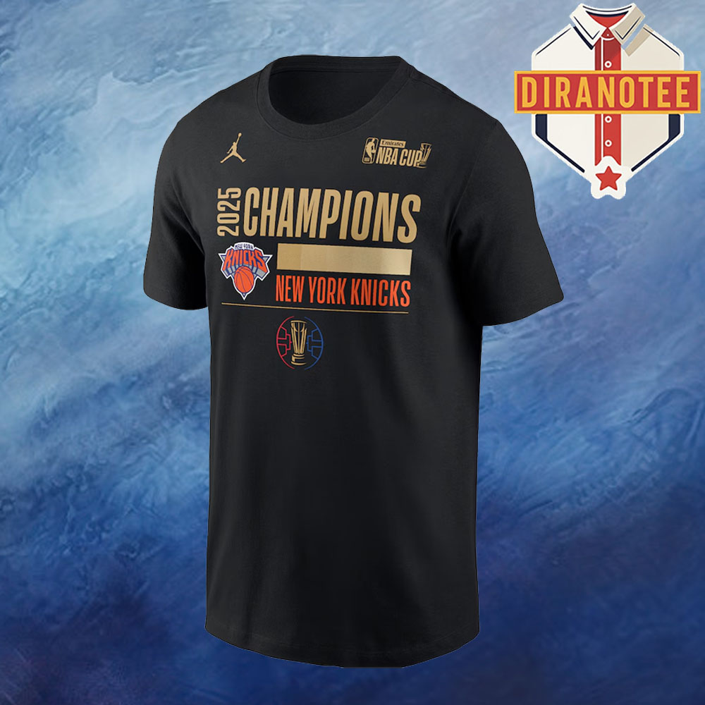 New York Knicks Jordan Brand 2025 NBA Cup Champions Locker Room Unisex T-Shirt New York Knicks Jordan Brand 2025 NBA Cup Champions Locker Room Unisex T-Shirt