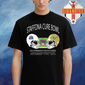 Old Dominion Monarchs Football Vs South Florida Bulls Football Staffdna Cure Bowl 2025 At Camping World Stadium On December 17th 2025 Helmet Matchup Unisex T-Shirt