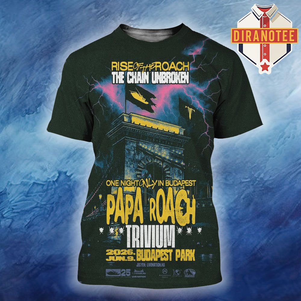 Papa Roach One Night Only In Budapest 2026 Poster At Budapest Park On June 9th 2026 All Over Print Shirt Papa Roach One Night Only In Budapest 2026 Poster At Budapest Park On June 9th 2026 All Over Print Shirt