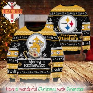 Pittsburgh Steelers NFL 2025 Merrykissmyass Funny Santa Claus Xmas Ugly Christmas Sweater