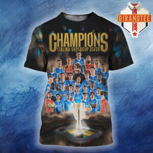 SSC Napoli Are The Italian Super Cup 2025 2026 Champions Serie A All Over Print Shirt