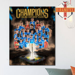 SSC Napoli Are The Italian Super Cup 2025 2026 Champions Serie A Home Decor Poster Canvas