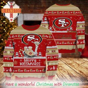 San Francisco 49ers NFL 2025 Merrykissmyass Funny Santa Claus Xmas Ugly Christmas Sweater