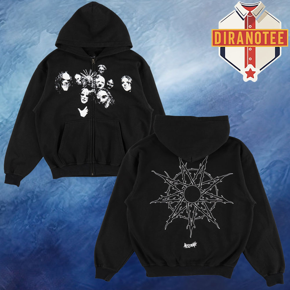 Slipknot X Welcome Skateboards Merch Nonagram Unisex Zip Hoodie Slipknot X Welcome Skateboards Merch Nonagram Unisex Zip Hoodie