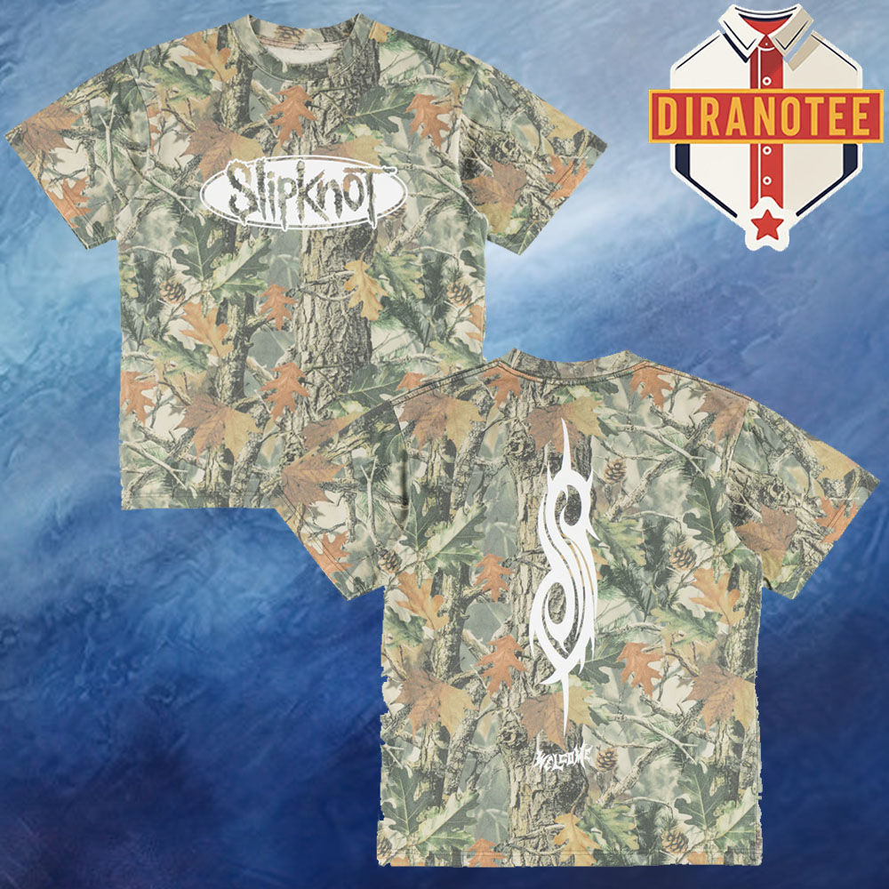 Slipknot X Welcome Skateboards MerchOval Logo Camo All Over Print Shirt Slipknot X Welcome Skateboards MerchOval Logo Camo All Over Print Shirt