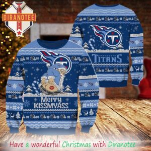 Tennessee Titans NFL 2025 Merrykissmyass Funny Santa Claus Xmas Ugly Christmas Sweater