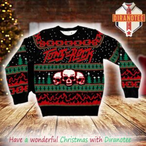 Tons Of Rock Merch Julegenser Skull And Fire Christmas 2025 Ugly Sweater