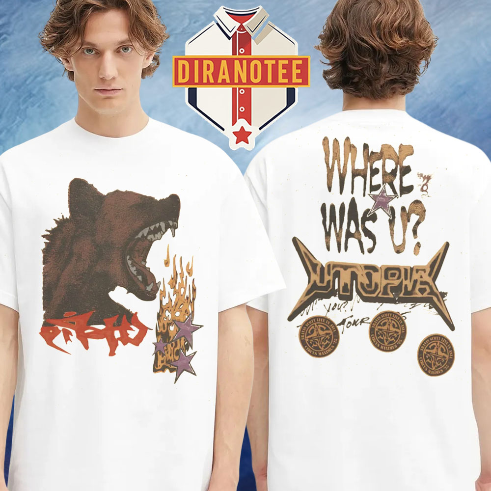 Travis Scott Utopia Merch In Asia World Tour 2025 Two Sided Unisex T-Shirt Travis Scott Utopia Merch In Asia World Tour 2025 Two Sided Unisex T-Shirt