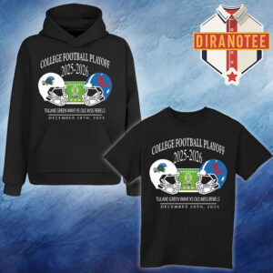 Tulane Green Wave Vs Ole Miss Rebels 2025 2026 College Football Playoff Matchup Helmet At Vaught Hemingway Stadium In University Mississippi On December 20 2025 Unisex T-Shirt Hoodie Shirt