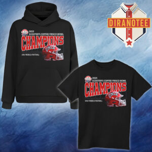 UNLV Rebels Football Are 2025 Scooter’s Coffee Frisco Bowl Champions Helmet At Ford Center At The Star On December 23 2025 Unisex Hoodie T-Shirt