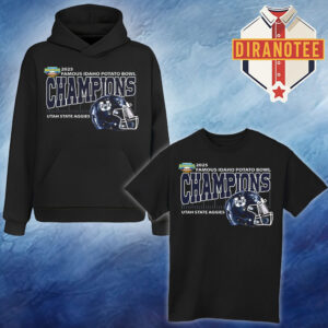 Utah State Aggies Football Are 2025 Famous Idaho Potato Bowl Champions Helmet At Albertsons Stadium In Boise Idaho On December 22 2025 Unisex T-Shirt Hoodie