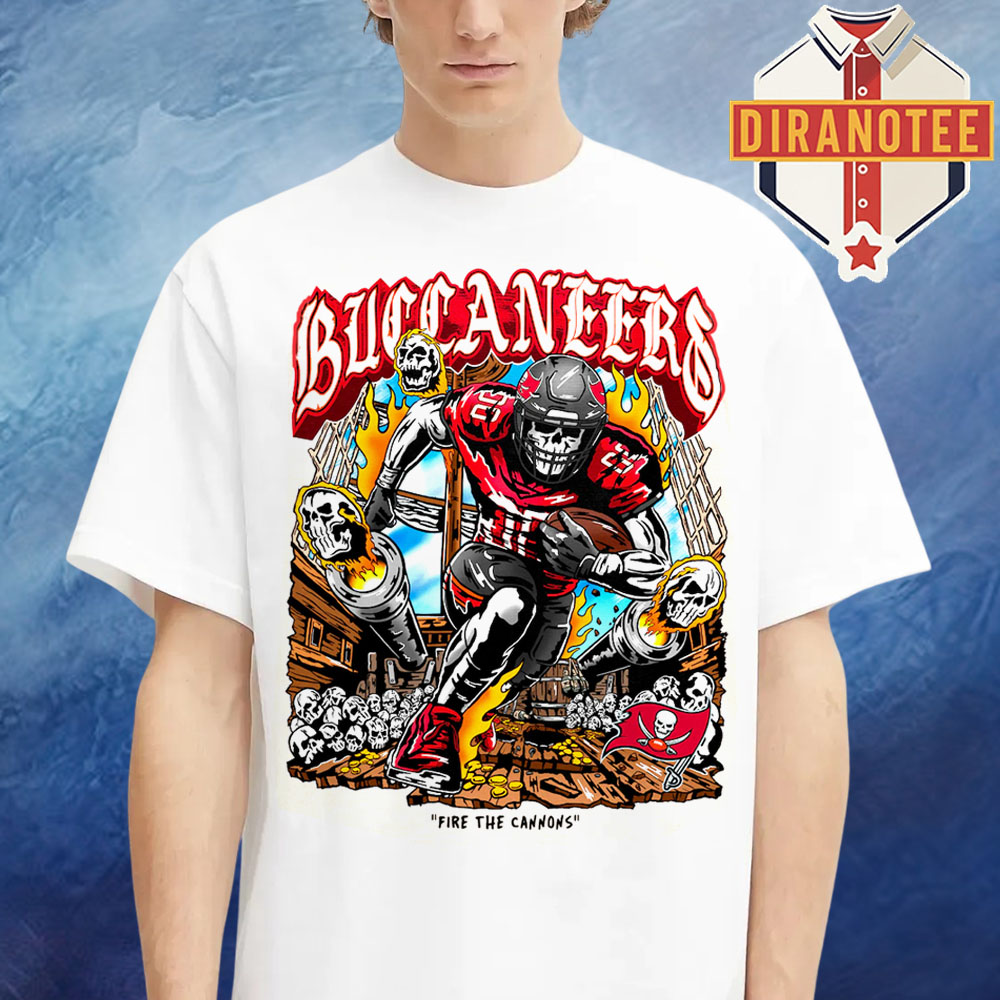 Warren Lotas X Tampa Bay Buccaneers Fire The Cannons Skull NFL Unisex T-Shirt Warren Lotas X Tampa Bay Buccaneers Fire The Cannons Skull NFL Unisex T-Shirt