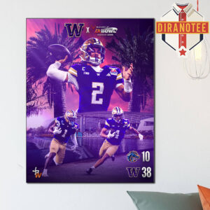 Washington Huskies Foolball Are 2025 Bucked Up LA Bowl Champions Home Decor Poster Canvas