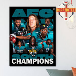Congrats Jacksonville Jaguars Are 2025 AFC South Champions NFL Home Decor Poster Canvas